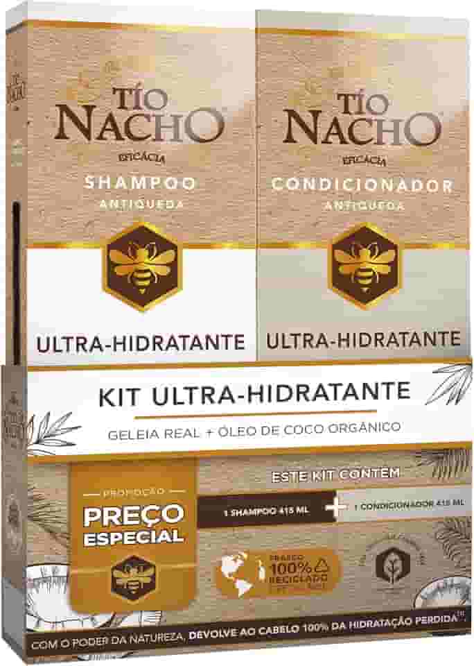 Tio Nacho Ultra Hidratante Antiqueda Kit Shampoo E Condicionador, Restaura 100% Da Hidratação Perdida, Tratamento Capilar Completo Para Cabelos Secos E Danificados, 415 Ml X 2 (2 Pack)
