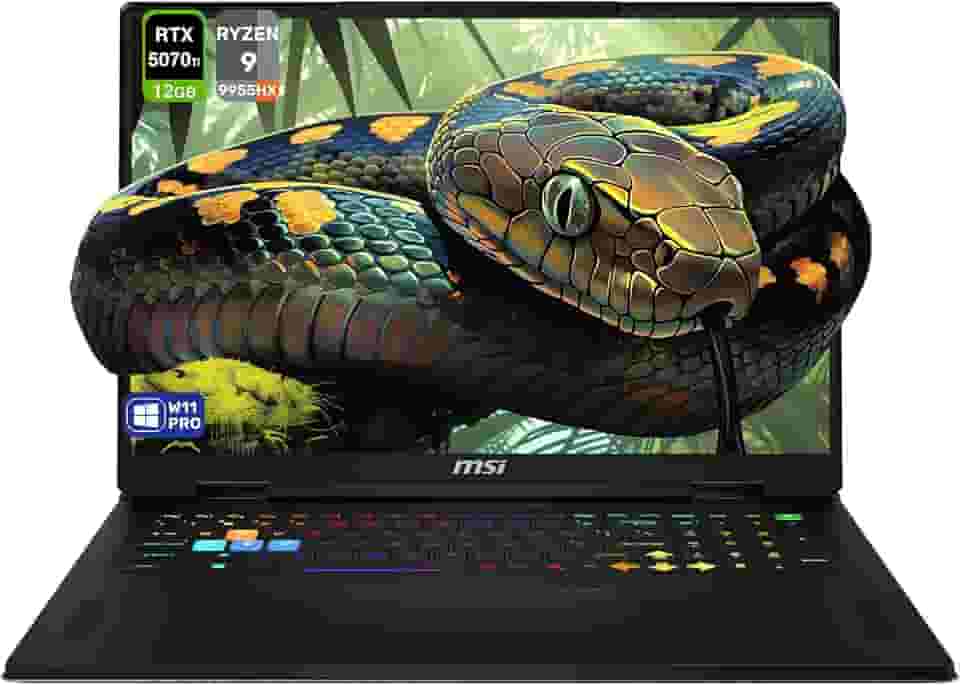 MSI Notebook para jogos Vector A18 HX, AMD Ryzen 9-9955HX, 64 GB DDR5 RAM, SSD PCIe de 4 TB, QHD+ de 18 polegadas (2560 x 1600) tela 240Hz, Nvidia G-Force RTX 5070Ti, teclado RGB de 24 zonas, W11 Pro