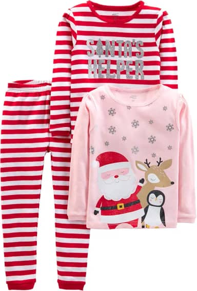 Simple Joys by Carter's Conjunto de pijama de algodão confortável de 3 peças para bebês