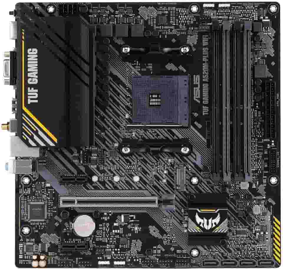 ASUS Placa-mãe TUF Gaming A520M-PLUS (WiFi) AMD AM4 (3ª geração Ryzen™) microATX (suporte M.2, Wi-Fi 802.11ac, DisplayPort, HDMI, D-Sub, USB 3.2 Gen 1 Type-A e cabeçalhos Aura Endereçáveis Gen 2)