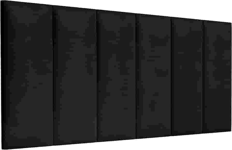 Cabeceira Estofada Casal 140cm Suspensa para Cama Box (Preto)