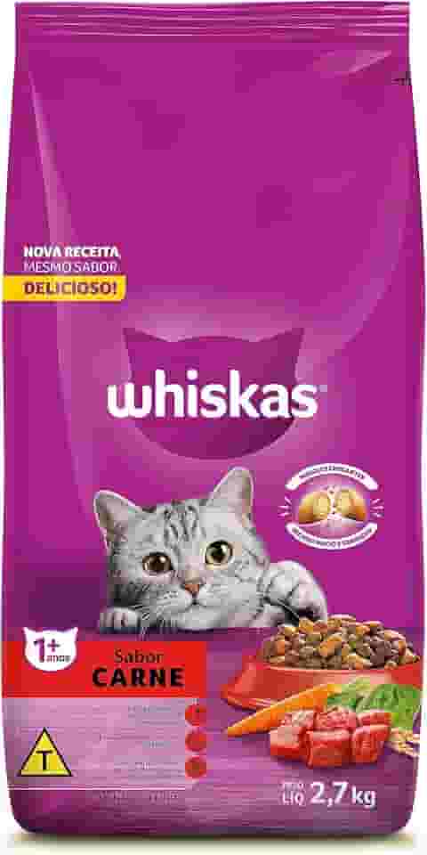 WHISKAS Ração Carne Gatos Adultos 2,7 kg