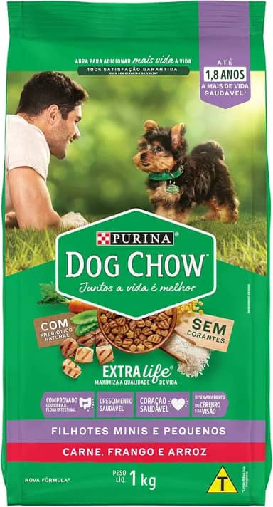 Ração Cães Filhotes Minis e Pequenos DOG CHOW Frango 1kg