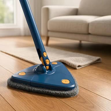 Mop Triangular 360° Giratório, Esfregão De Limpeza Para Piso, Vidro E Parede, Microfibra, Ajustável E Sem Molhar As Mãos, Marca VARENZIA