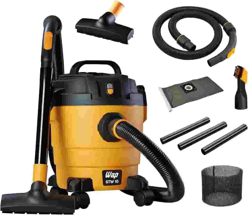 WAP Aspirador de Pó e Água GTW 10, Compacto, 10 Litros, com Mangueira de 1,5 Metros, Filtro Lavável, 140mbar 1400W 127V