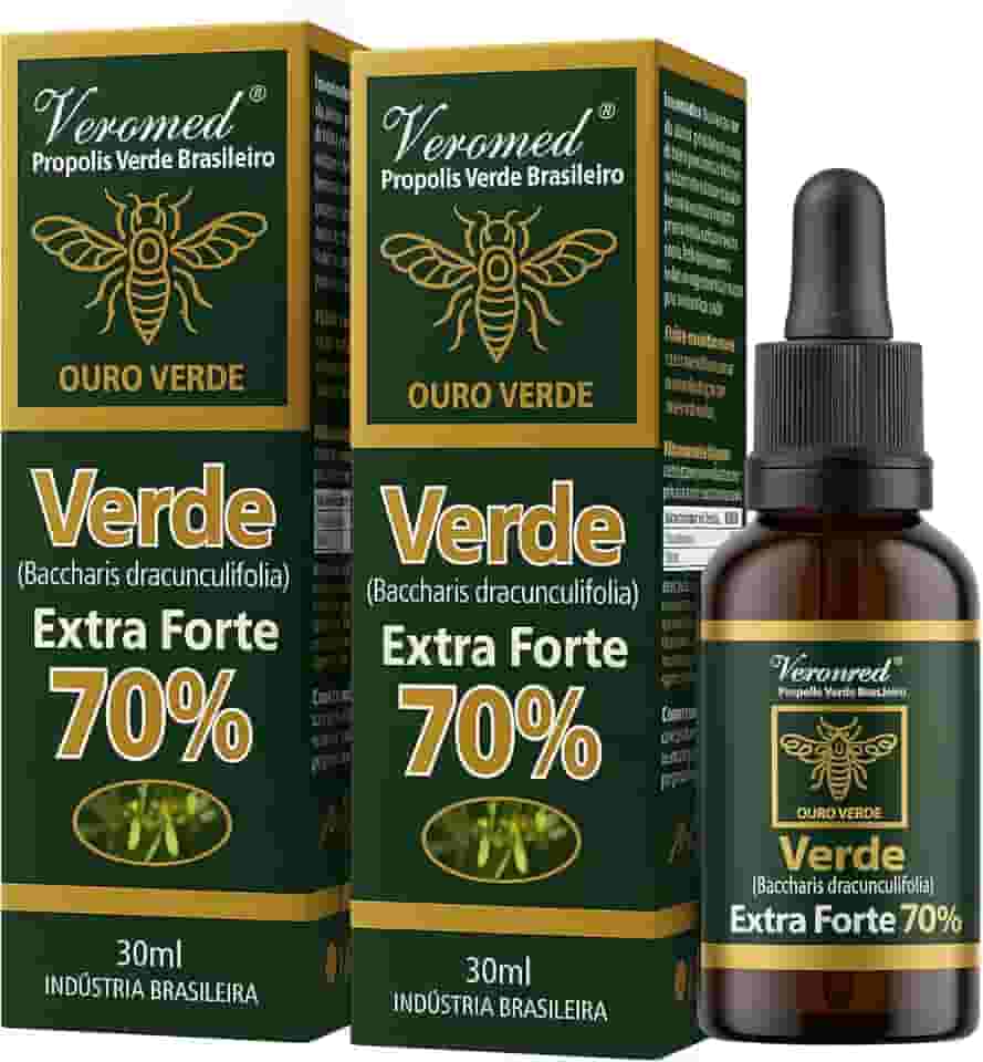 Kit 2x Extrato Própolis Verde Brasileiro Extra Forte 70% Veromed 30ml