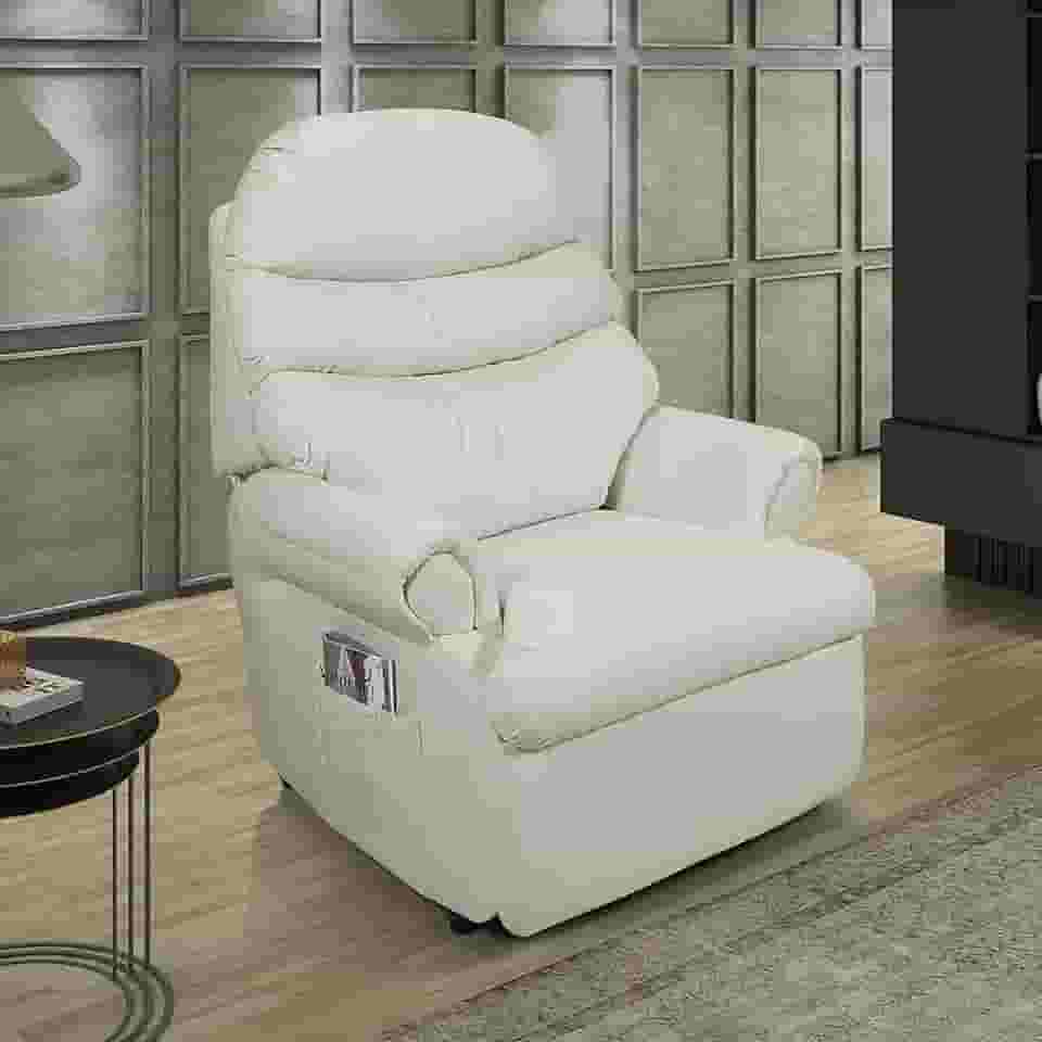 Poltrona do Papai Reclinável Cadeira Corano Soft Vovô (GELO)