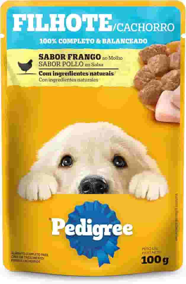 Ração Úmida Para Cachorros Filhotes Pedigree Sachê, Frango, 100 g
