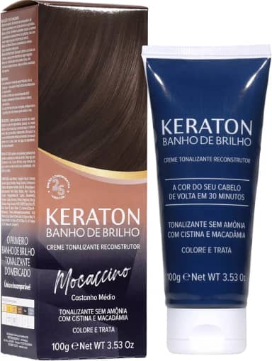 Keraton Tonalizante Banho de brilho 100g Mocaccino Castanho médio