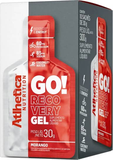 Atlhetica Nutrition Go Energy Gel (10 Sachês) - Sabor Morango
