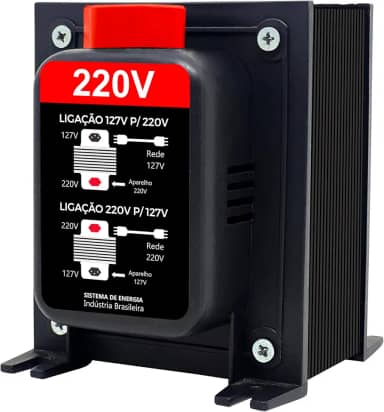 Transformador de voltagem 5000VA Bivolt 110V para 220V e 220V para110V Potente para Ar Condicionado Até 12000btus, AirFryer, Fogões Elétricos
