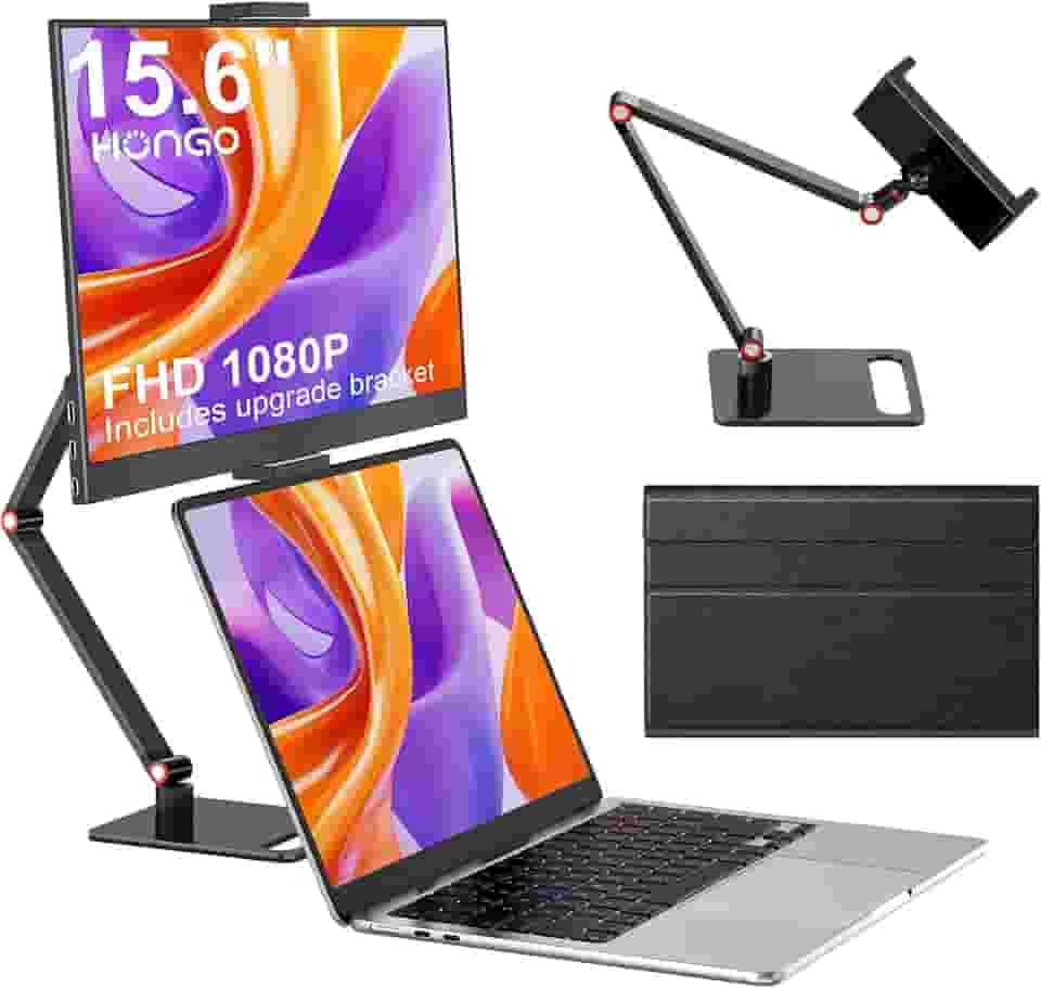 Monitor portátil com suporte de 15,6 polegadas, extensor de tela para laptop 1080p FHD para USB C hdmi tela portátil Vesa compatível com Windows Mac/Android/Switch/PS5