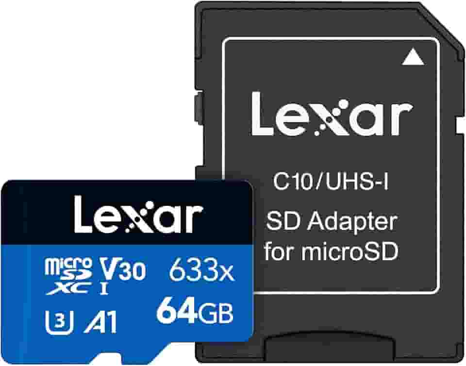 Lexar Cartão de Memória High-Performance 633x micro SD 64GB C10, A1, (U3), V30, 633x (100MB/s Leitura, 45MB/s Escrita) - Blue