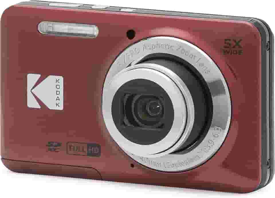 KODAK Câmera digital PIXPRO Zoom FZ55-RD de 16 MP com zoom óptico de 5 x 28 mm de largura e tela LCD de 2,7 polegadas (vermelha)