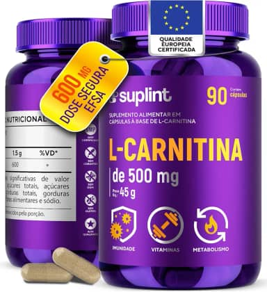 L-Carnitina 500 MG para Energia & Foco | Auxilia no Metabolismo e na Saúde Cardiovascular | Suplemento Sem Glúten Não Transgênico | Desenvolvido na Holanda | 90 Cápsulas