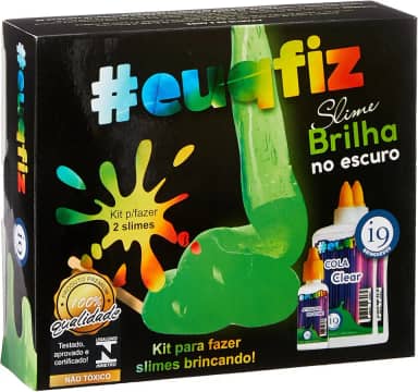 Slime, Kit 2 Brilha no Escuro Slime, Euqfiz, I9 Brinquedos