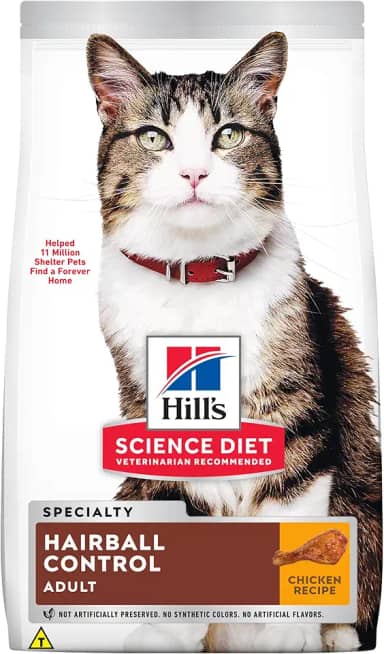 Ração Hill's Science Diet Controle Bolas de Pelo para Gatos Adultos Sabor Frango - 7.03kg