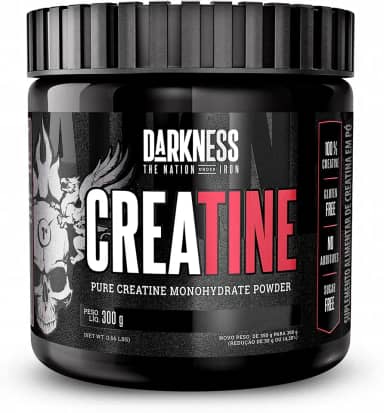 Darkness - Creatina 100% Pura Monohidratada - Creatina em Pó - Suplementação Alimentar Sem Glúten e Sem Açúcar, Energia e Ganho Muscular, Sem Sabor - 300g
