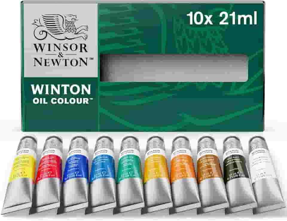 Winsor & Newton Tinta colorida a óleo Winton, conjunto básico, tubos de 10 x 21 ml