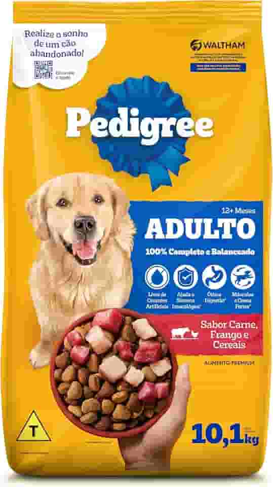 Ração Pedigree Carne Frango e Cereais Cães Adultos Raças Médias e Grandes 10,1 kg