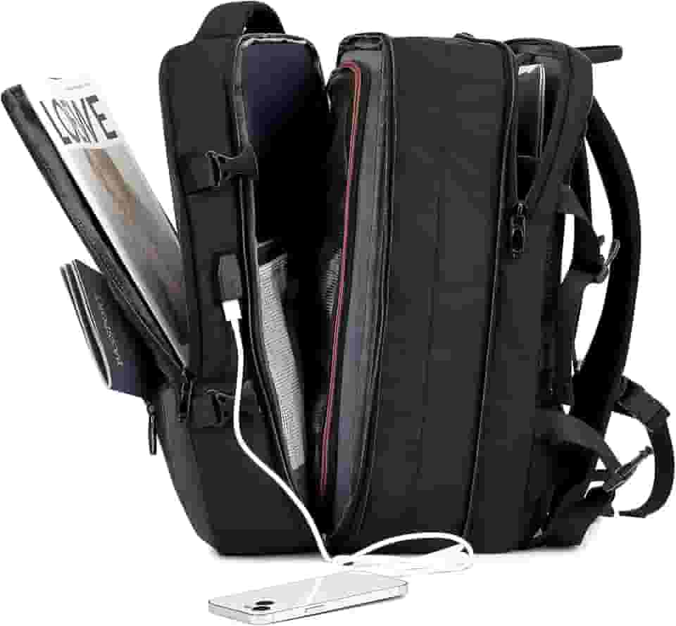 Mochila de Viagem Expansivel Grande Masculina Feminina,Mochila Avião para Notebook 17,Executiva,Antifurto,Reforçada,USB,Impermeável,Escolar,Faculdade,Trabalho,Presente