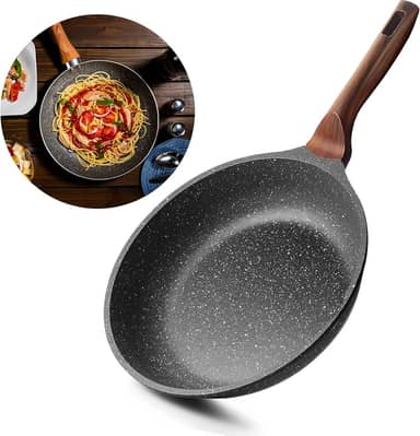 Frigideira Antiaderente Ceramica 28cm Grande Cabo Madeira Revestimento Cerâmico Frita Sem Óleo Fogão Indução/Gás Grande Premium