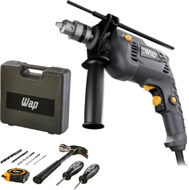 WAP Parafusadeira e Furadeira de Impacto 3/8' WF-700K10, com 11 Acessórios e Maleta, Controle de Velocidade, 700W 220V