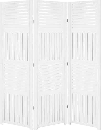 Biombo Pintado Divisoria Separador de Ambiente MDF Preto ou Branco (Branco, 3 Horizontal Vertical)