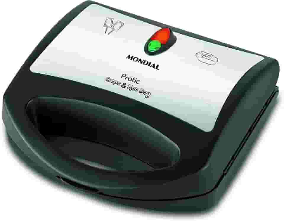 Crepeira Pratic Crepe & Hot Dog, Mondial, Preto/Inox, 850W, 110V - CP-01