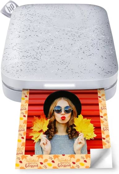 HP Sprocket — Impressora fotográfica instantânea portátil de 5 x 7,6 cm (Luna Pearl) impressa imagens em papel Zink com suporte adesivo do seu dispositivo iOS e Android