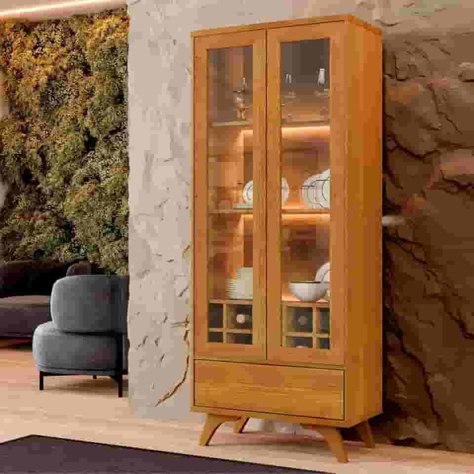 Cristaleira Reflecta 2 Portas Mavaular Naturalle