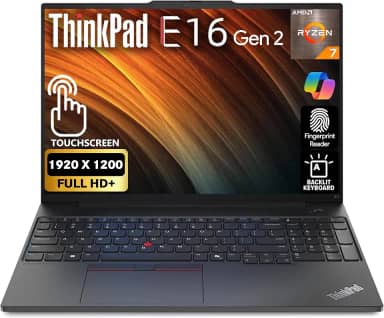 Lenovo ThinkPad E16 Gen 2, FHD + tela sensível ao toque de 16 polegadas, AMD Ryzen 7 7735U, 16 GB de RAM, SSD de 512 GB, impressão digital, teclado retroiluminado, WiFi 6E + BT, RJ-45, Webcam FHD, Win
