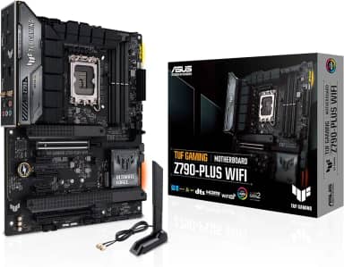 ASUS Placa-mãe para jogos TUF Gaming Z790-Plus WiFi LGA 1700 (Intel 14ª, 12ª e 13ª geração) ATX (PCIe 5.0, DDR5, 4xM.2 Slots, 16+1 DrMOS, WiFi 6, LAN 2.5Gb, USB 3.2 Geração 2 Tipo-C, Thunderbolt 4