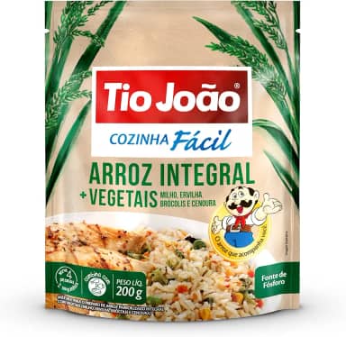 Tio João Cozinha Fácil Arroz Integral + Vegetais - 200g