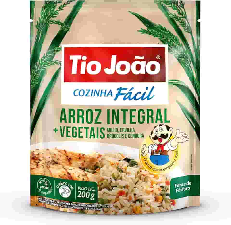 Tio João Cozinha Fácil Arroz Integral + Vegetais - 200g