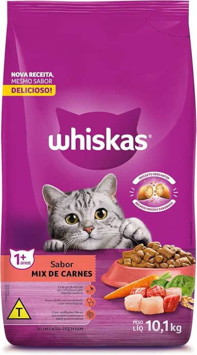 whiskas Ração Whiskas Para Gatos Adultos Mix De Carnes 10 1 Kg