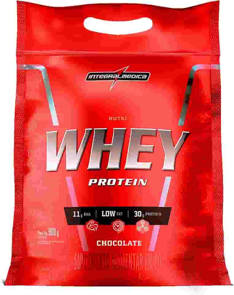 Integralmedica - Hipercalórico - Nutri Whey Protein Chocolate - Pouch 900g - Fonte de Proteínas e Carboidratos - Suplemento Alimentar, Ganho Muscular e Recuperação Pós-Treino - Super Mass Gainer