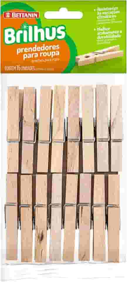 Brilhus - Prendedor de Roupas, em Madeira, Bettanin