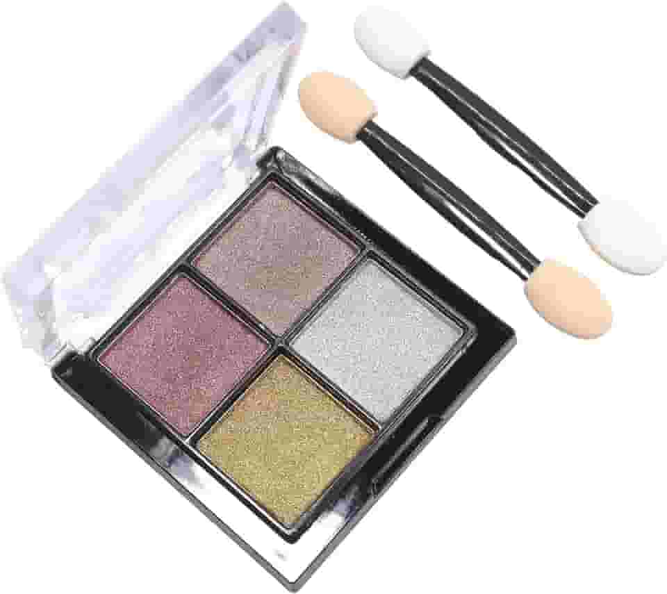 Paleta de Sombras Metálicas com 4 Cores, Pigmentos Cromados e Brilhantes (4 em 1 (HS819))