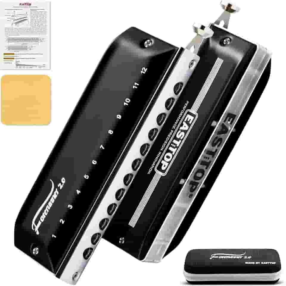 EAST TOP FORERUNNER 2.0 sem válvulas, gaita cromática de 12 furos, 48 tons, chave C, boca cromática, gaita de órgão para adultos, iniciantes e estudantes como presente