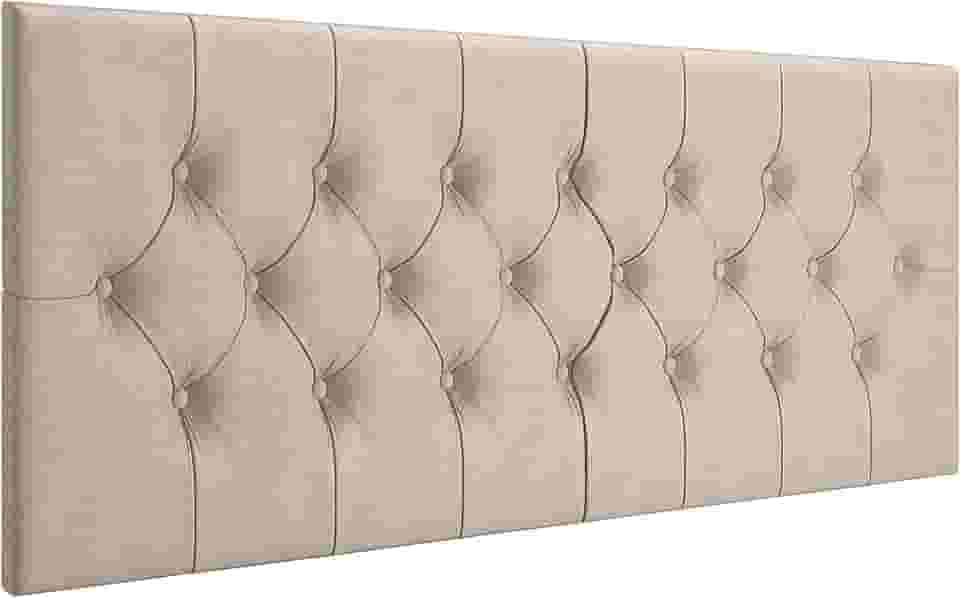 Cabeceira Estofada Captonê Suspensa Para Cama Box Casal 1,40 Suede (Areia)
