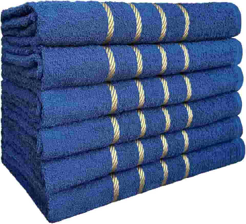 Kit 04 Toalha de Banho 100% Algodão Selecionado com Alta Absorção 70x130cm (Azul Escuro)