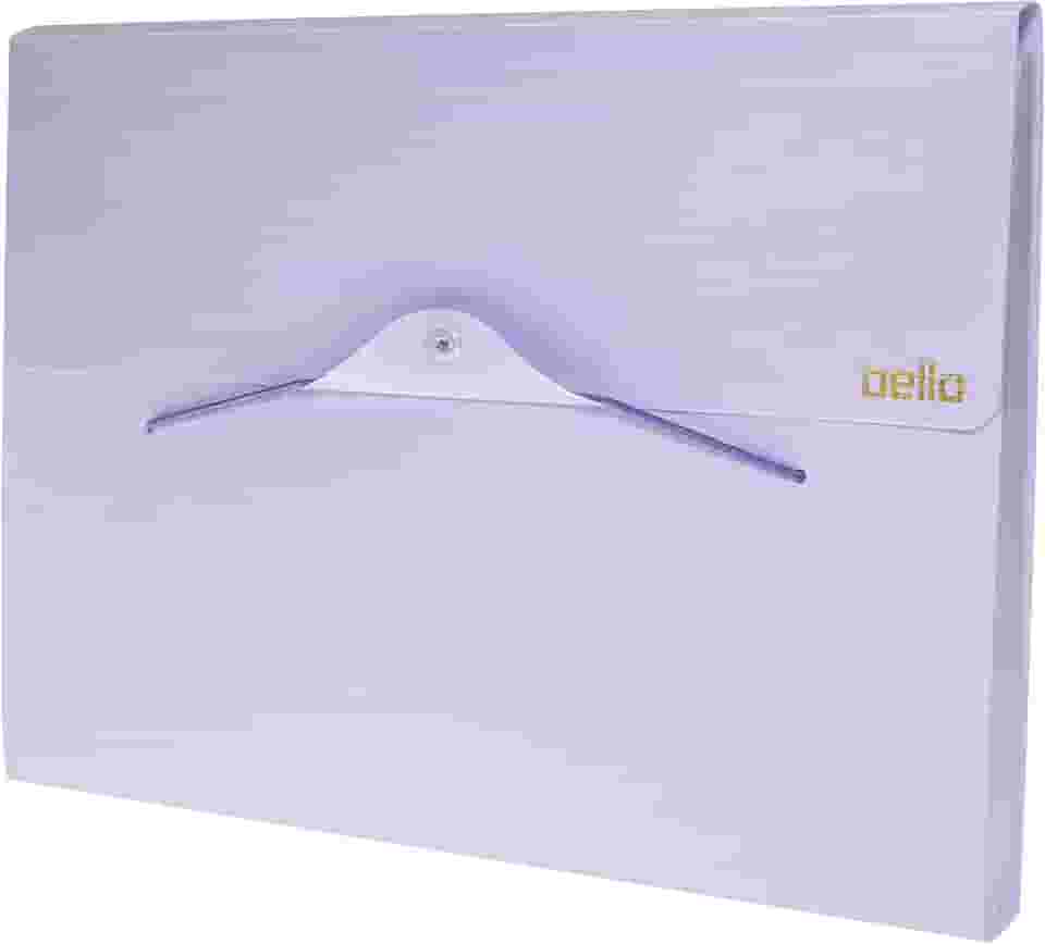 Pasta sanfonada A4 com 12 divisórias Linho serena Lilás pastel 6096.lp Dello