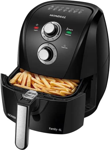 Fritadeira Sem Óleo Air Fryer 4L, Mondial, Preto/Prata, 1500W, 110V - AFN-40-BFS