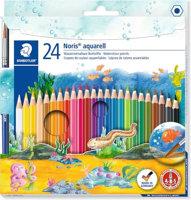 Lápis de Cor Aquarelável, Staedtler, Noris, 144 10NC2412, 24 Cores
