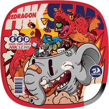 SSD Externo Redragon X Hiksemi Elefante 512GB Vermelho USB Tipo-C 3.0 GD802