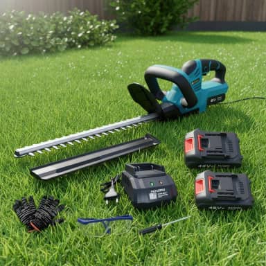 Aparador de Grama e Cerca Viva Podador a Bateria 48v Profissional 1200W Portátil Sem Fio