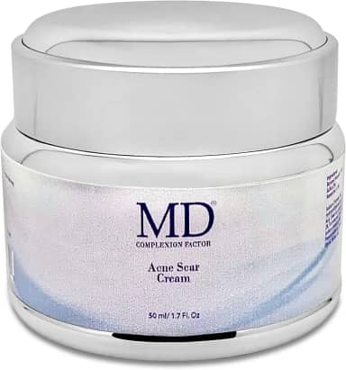 MD Creme para cicatrizes de acne com fator de complexão – tratamento para cicatrizes de acne – reduz a acne, vermelhidão, inflamação, cravos e espinhas