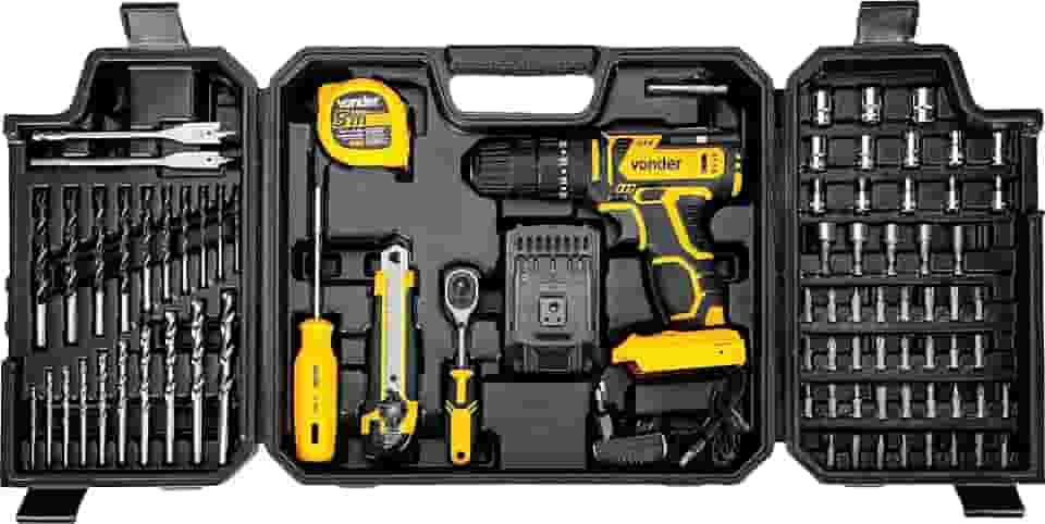 Vonder, Parafusadeira/Furadeira De Impacto A Bateria, 20 V, Fonte De Carregamento Bivolt Automática Com 78 Acessórios, Pfv 078.